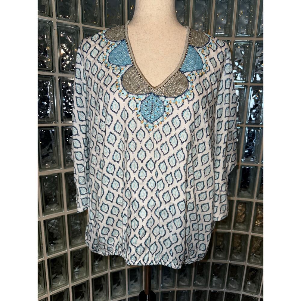 SKEMO Jaipur Miami top w/Sequin - blue - size M - OA